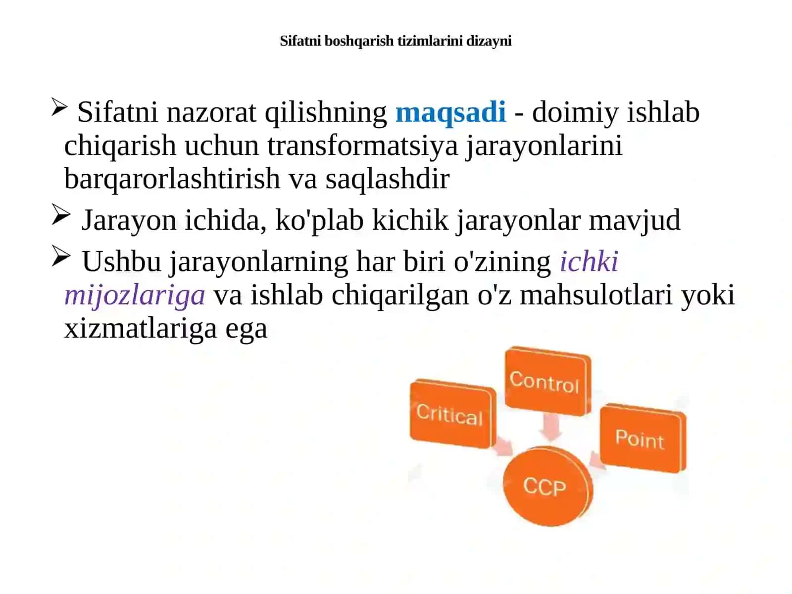 Operatsion Menejment Faniga oid mashg'ulot turi 3