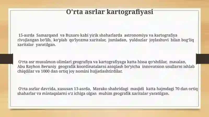Tarixiy kartografiya va uning asosiy yo'nalishlari 3