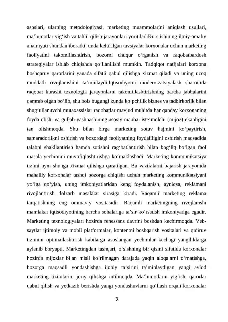 Marketing muammonlarini aniqlash usullari 3