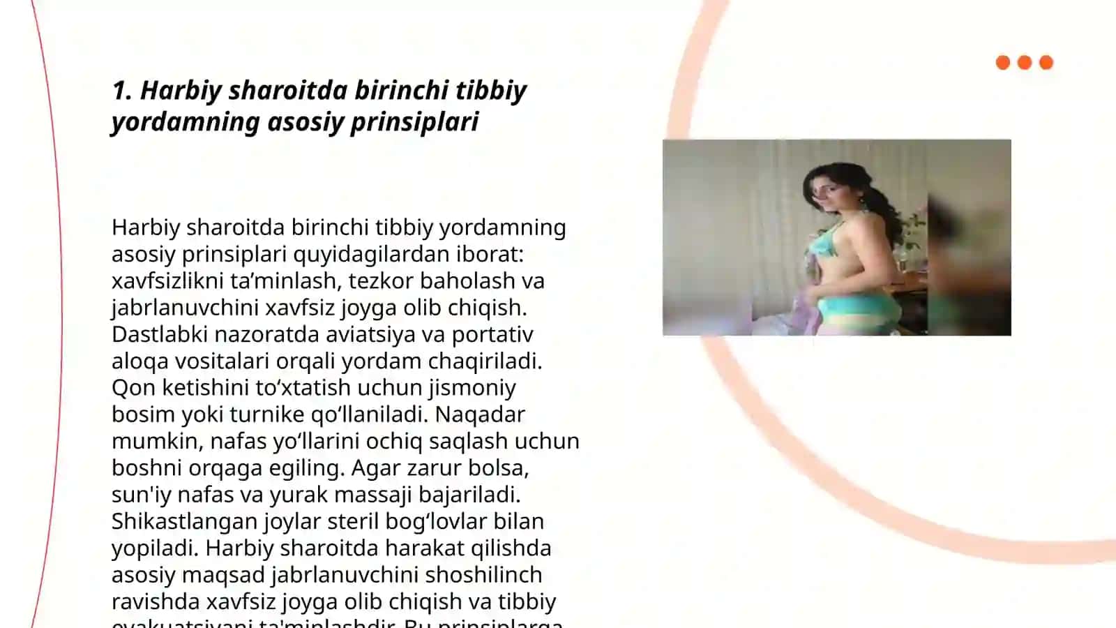 Harbiy dala sharoitlarida bemor va yaradorlarda shoshilinch terapevtik yordam ko'rsatishning prinsiplari 3