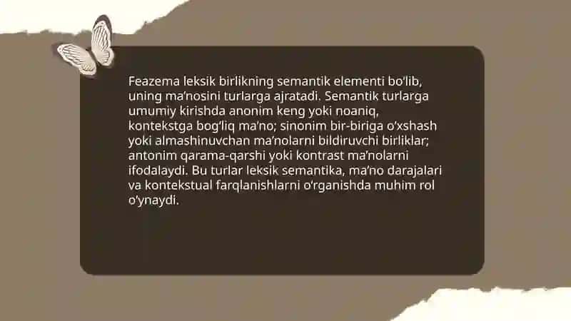 Feazemaning semantik turlari 3