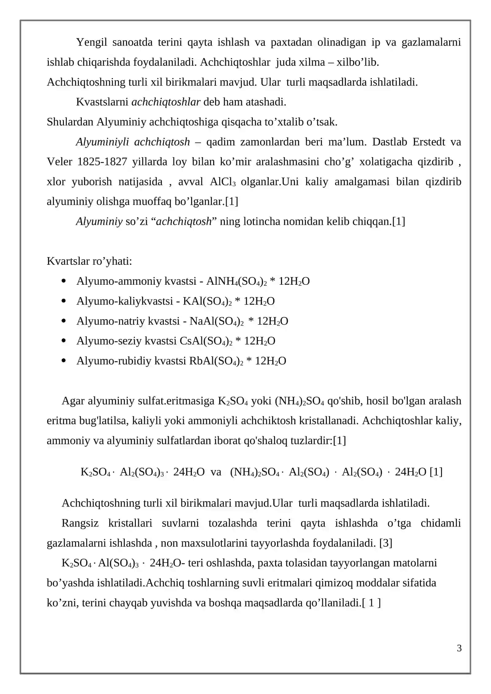 Alyumo-ammoniy kvastsning olinishi va xossalari 3