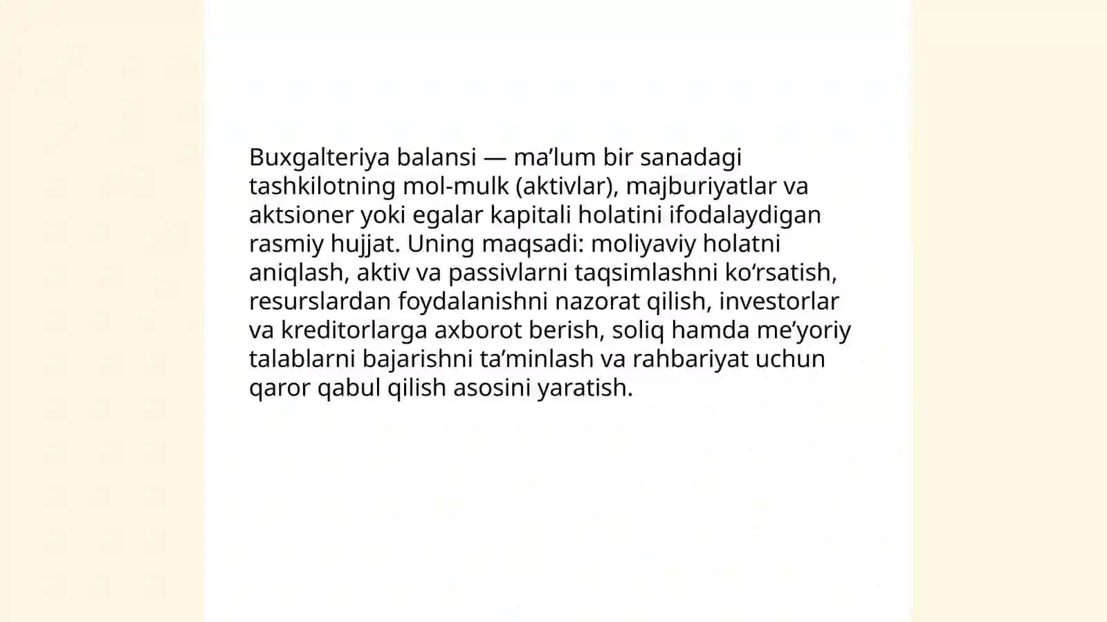 Buxgalteriya hisobi balansi va uning tuzulish tartibi Nilufar 3