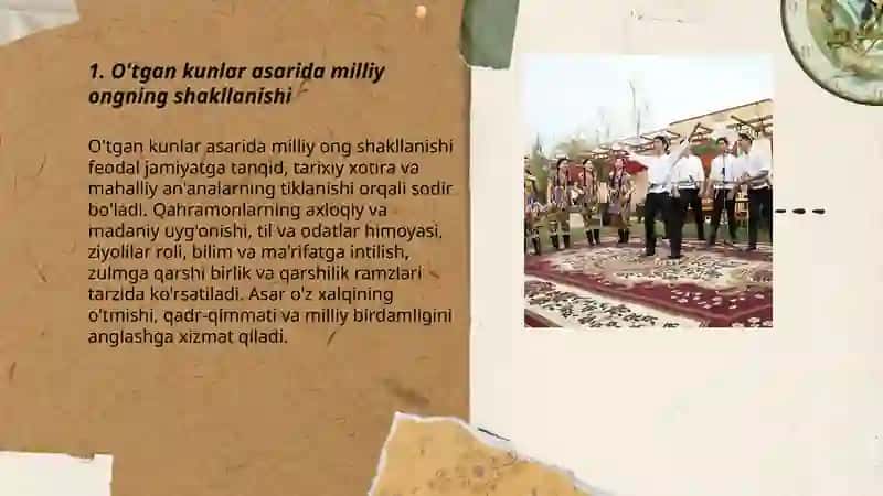 O'tgan kunlar asarida milliylik 3