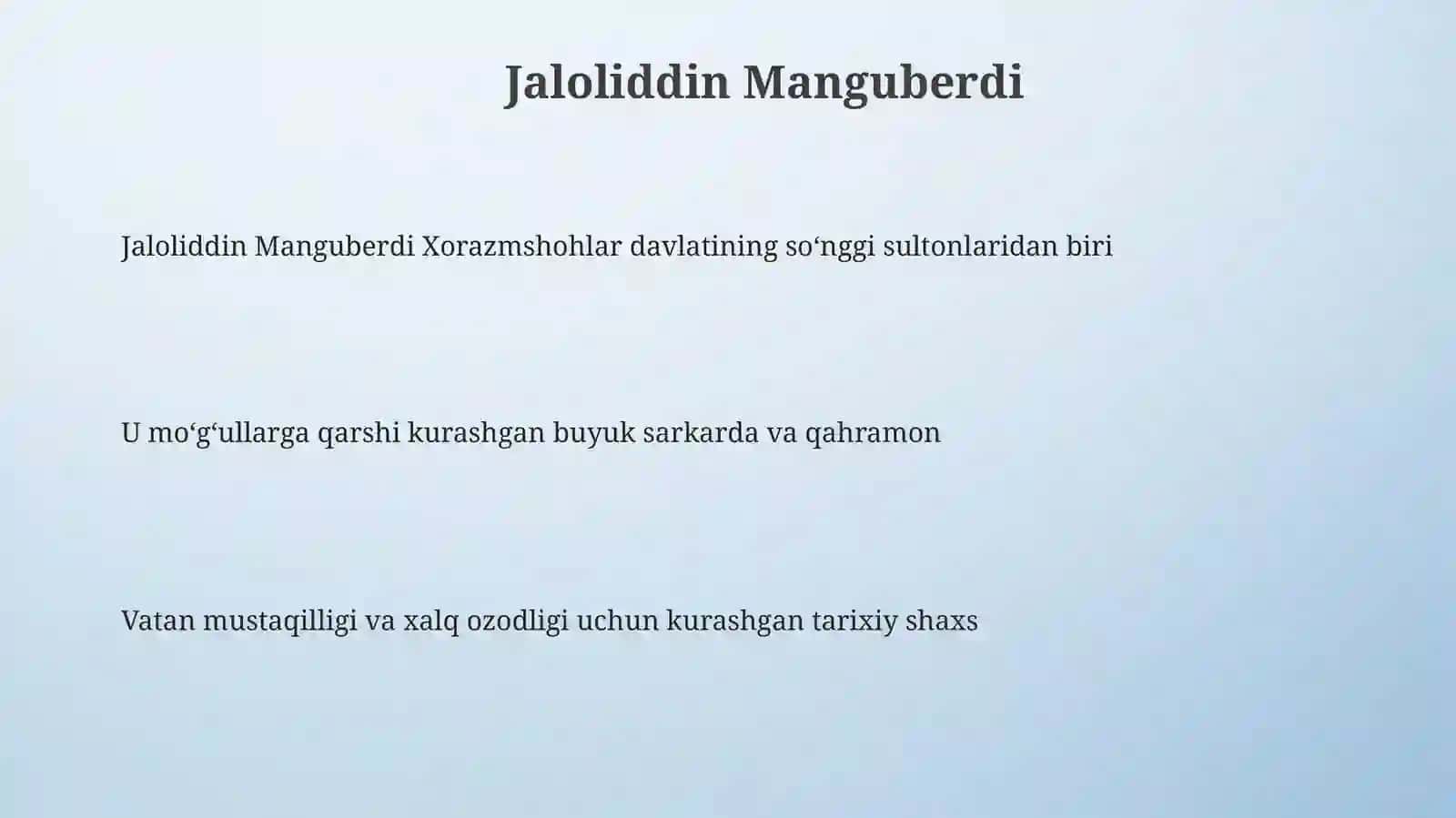 Jaloliddin Manguberdi jasorati 3