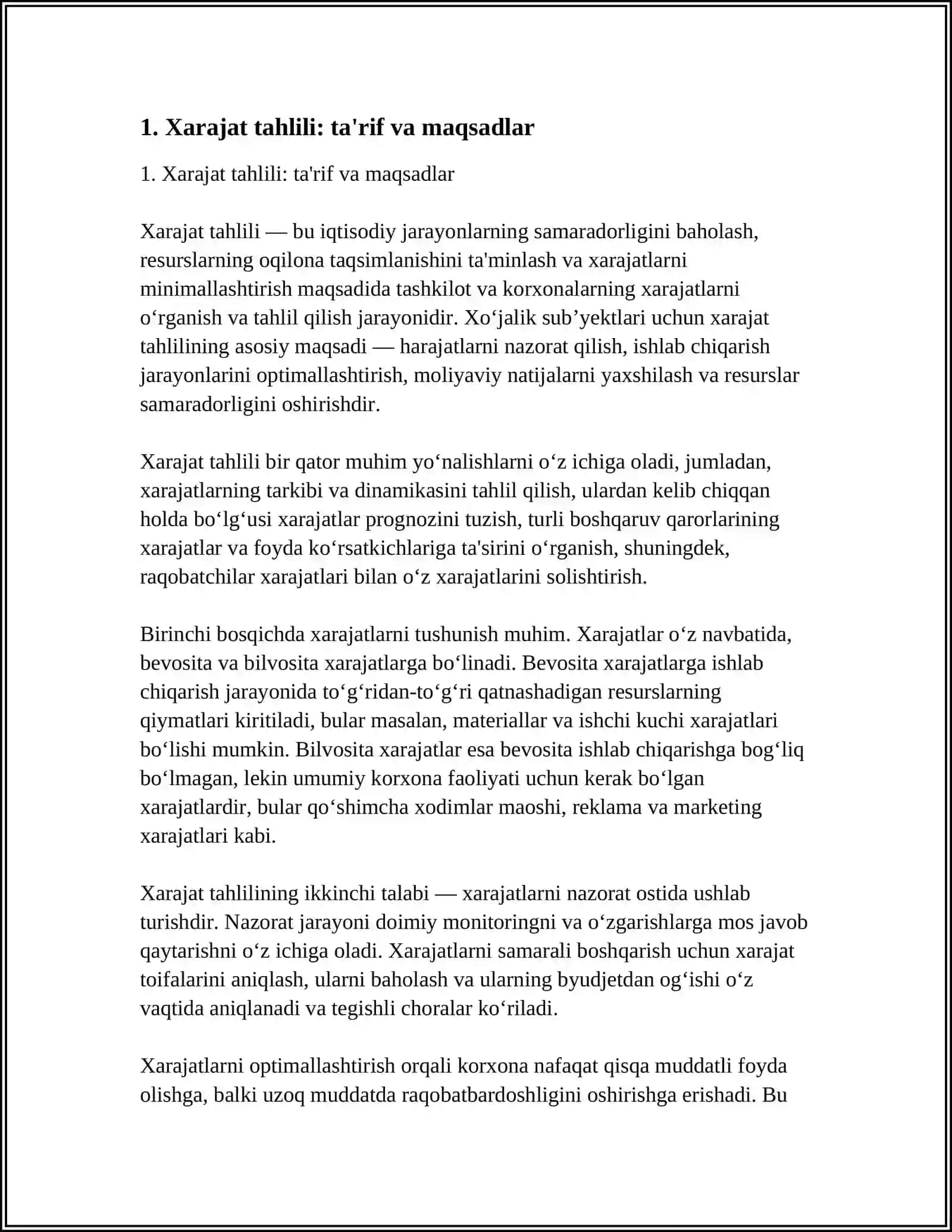 XARAJAT TAHLILI 3
