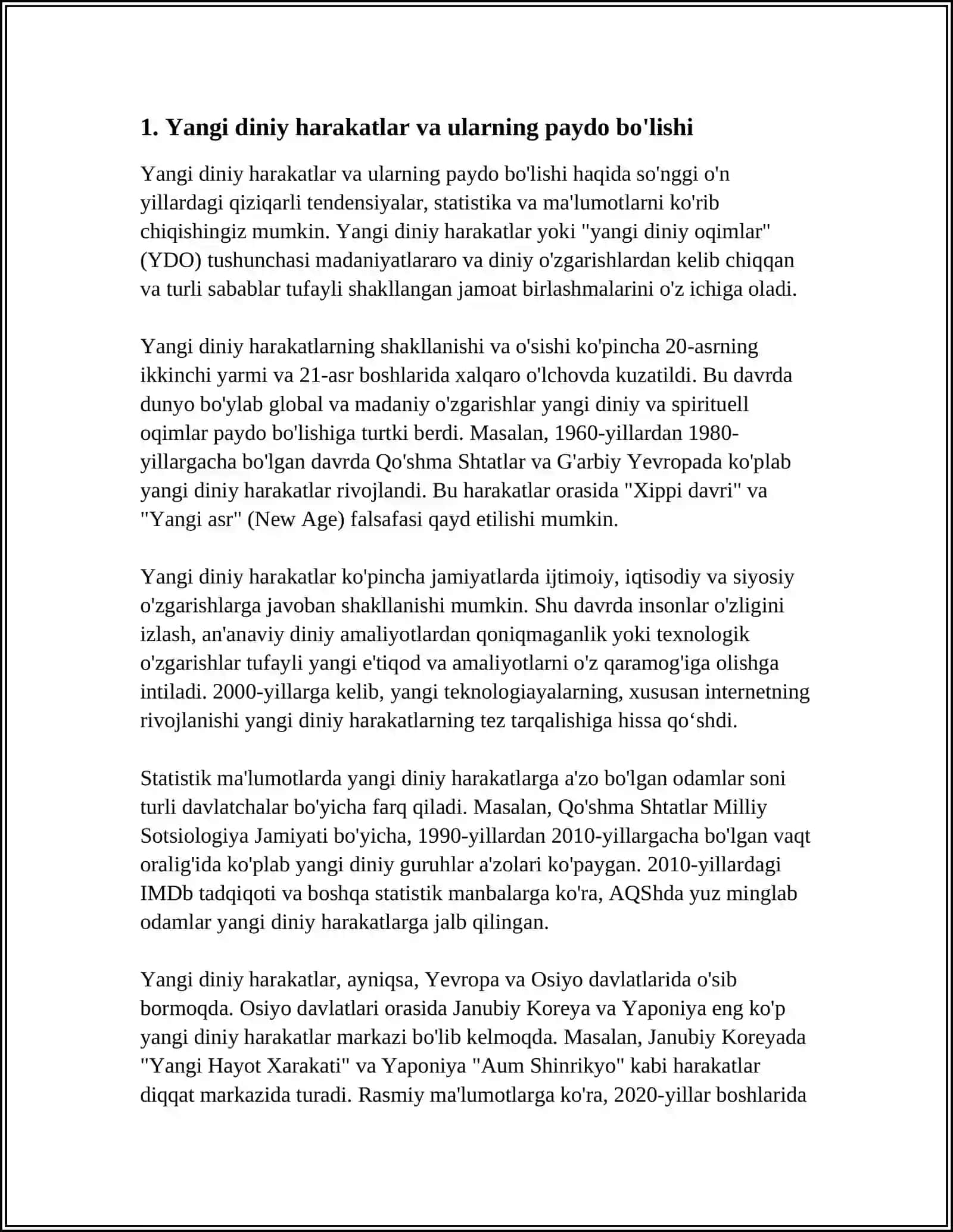 YANGI DINIY TALIMOTLAR VA SEKTALAR 3