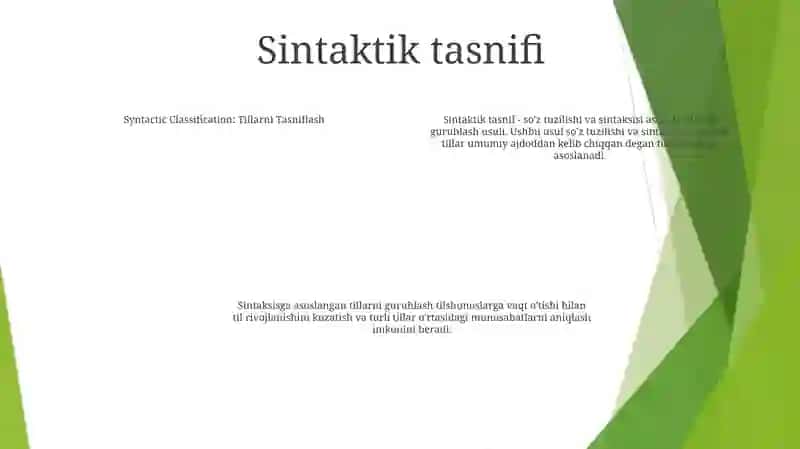 Tillarni Tasniflanishi 3