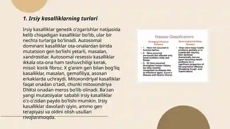 Irsiy kasalliklar. Xramasoma kasalliklari 3
