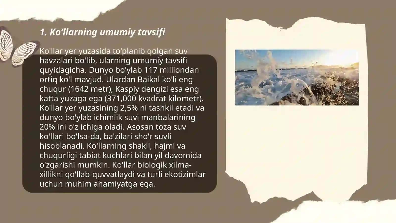 Koʻllar.Koʻllar va ularning turlari 3