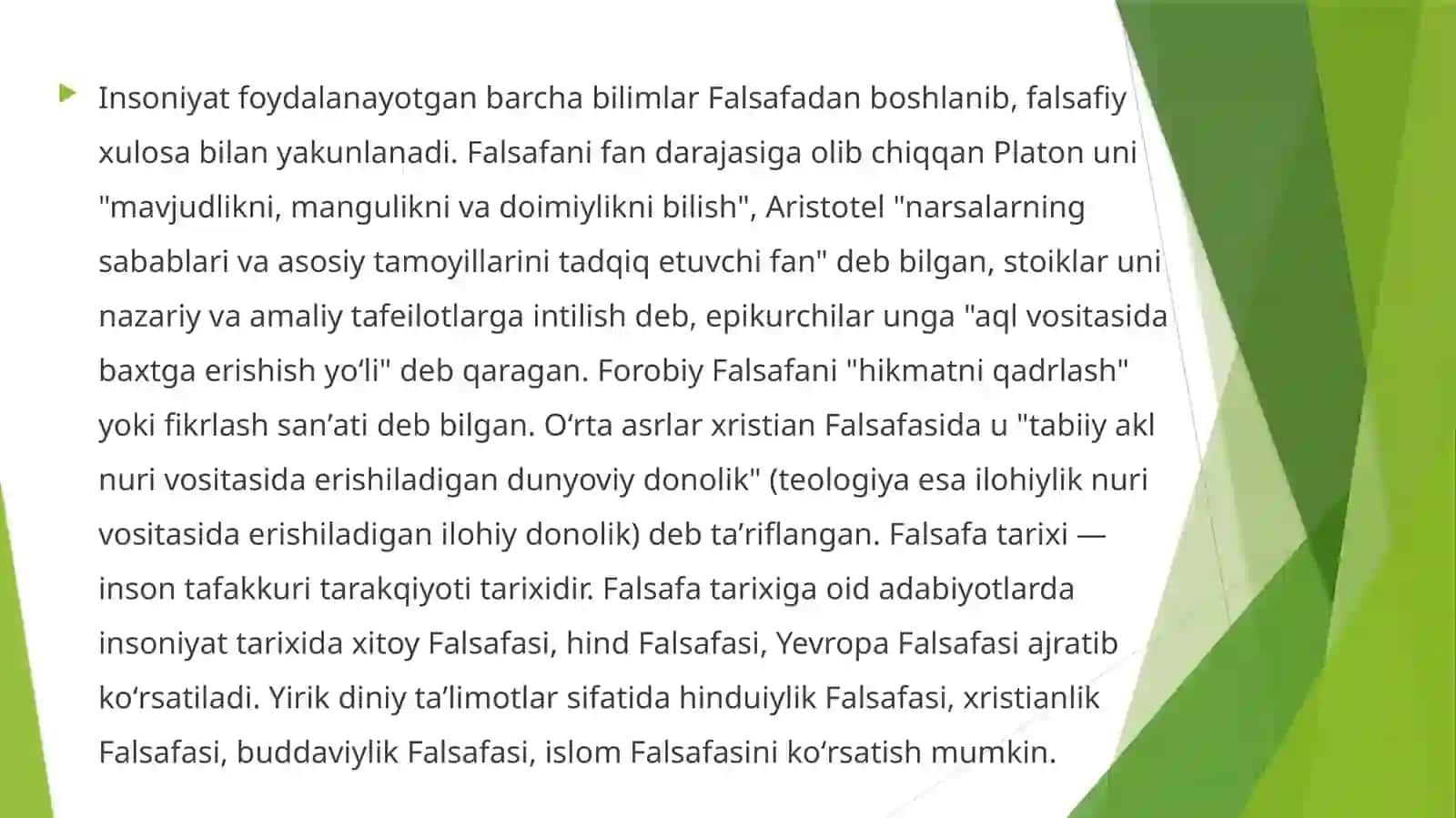Falsafa fanining predmeti, maqsadi va vazifalari 3