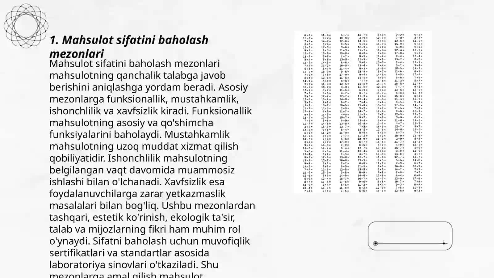 Mahsulot sifatini nazorat qilish usullarini oʻrganish 3