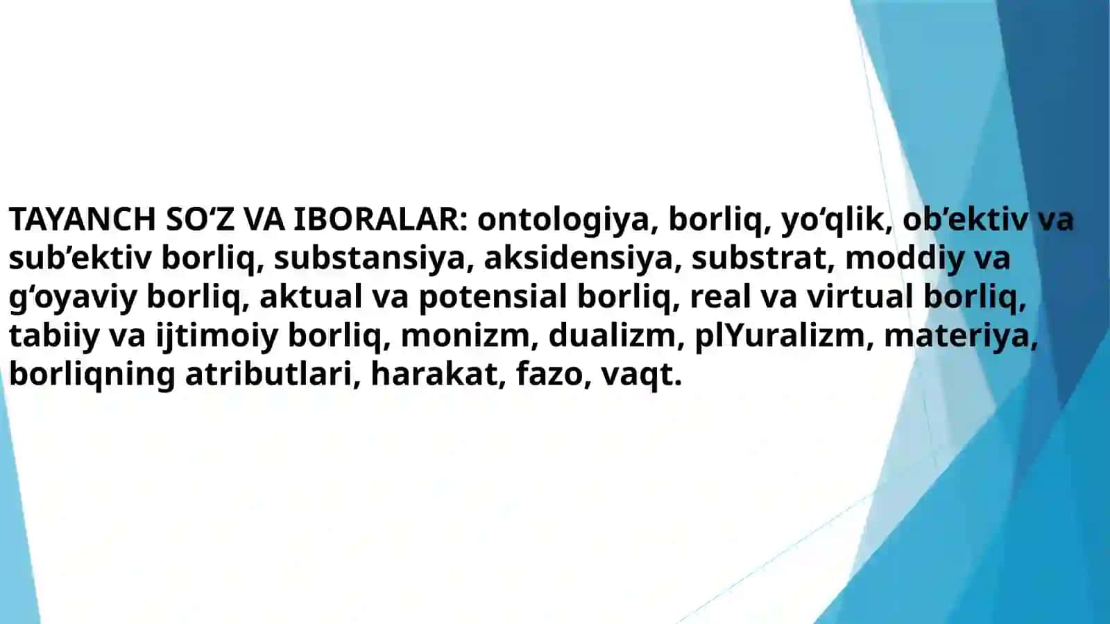 Borliq (ontologiya) va rivojlanish 3