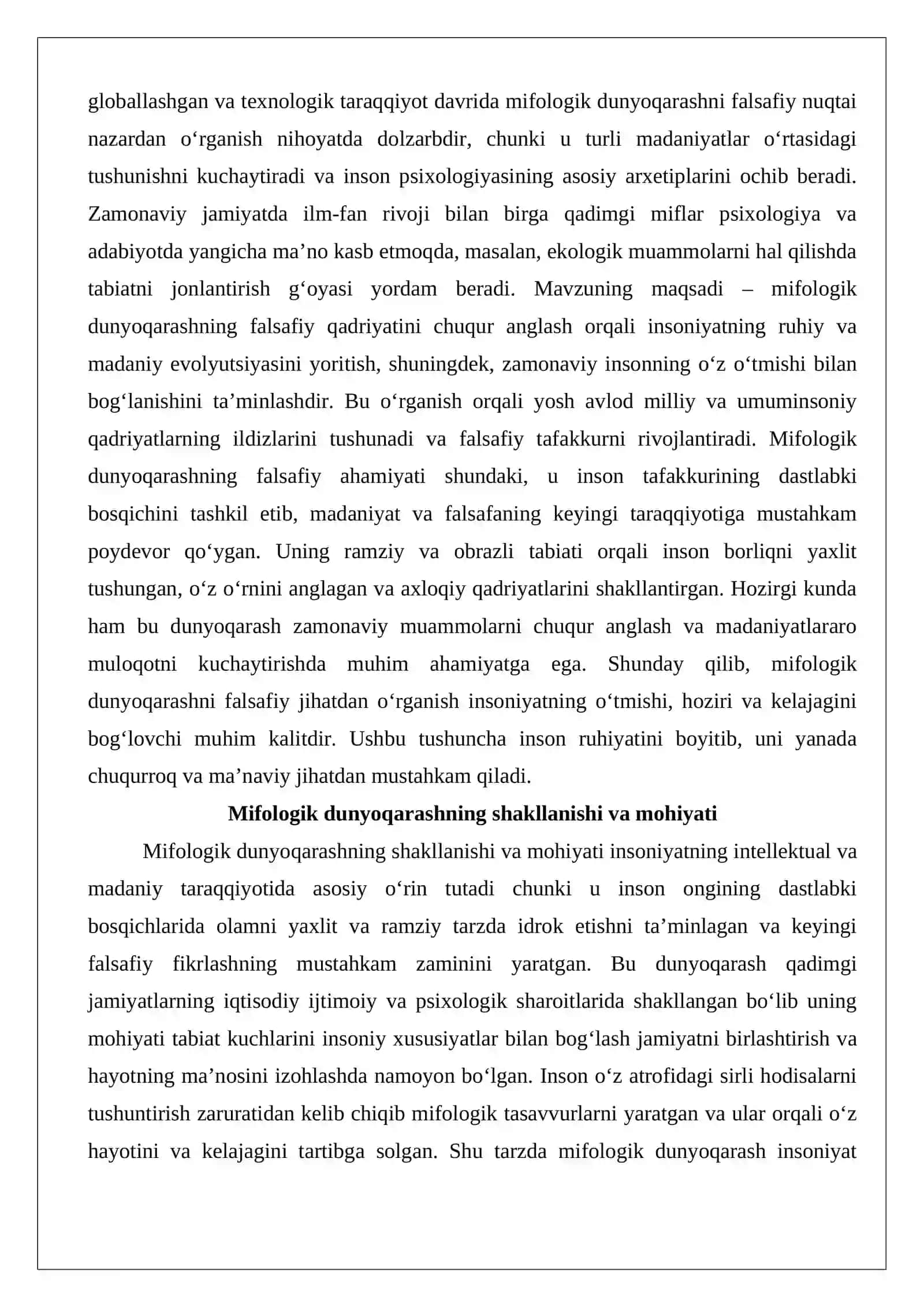 Mifologik dunyoqarashning falsafiy ahamiyati 3