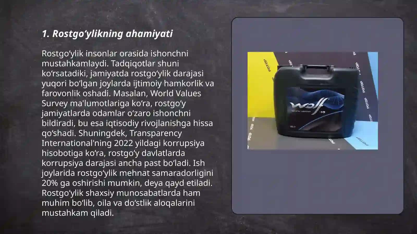 Rostgo‘ylik va holollik 3