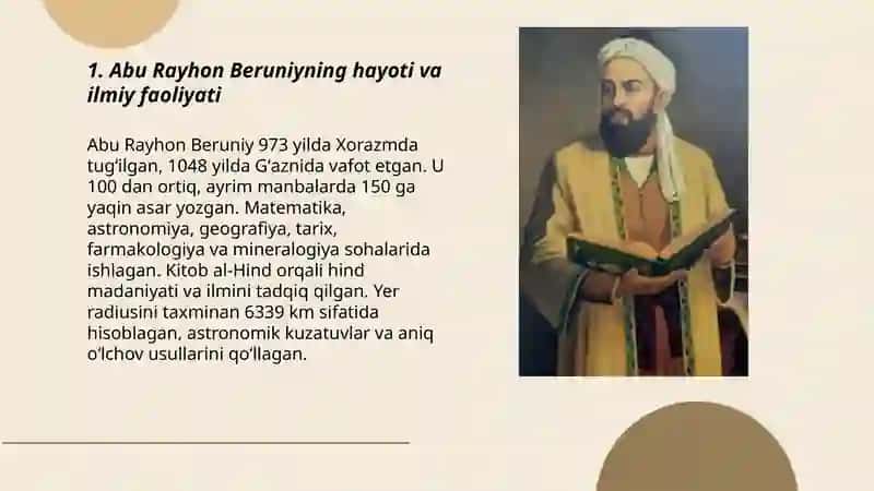 Abu Rayhon Beruniy- buyuk qomusiy olim 3