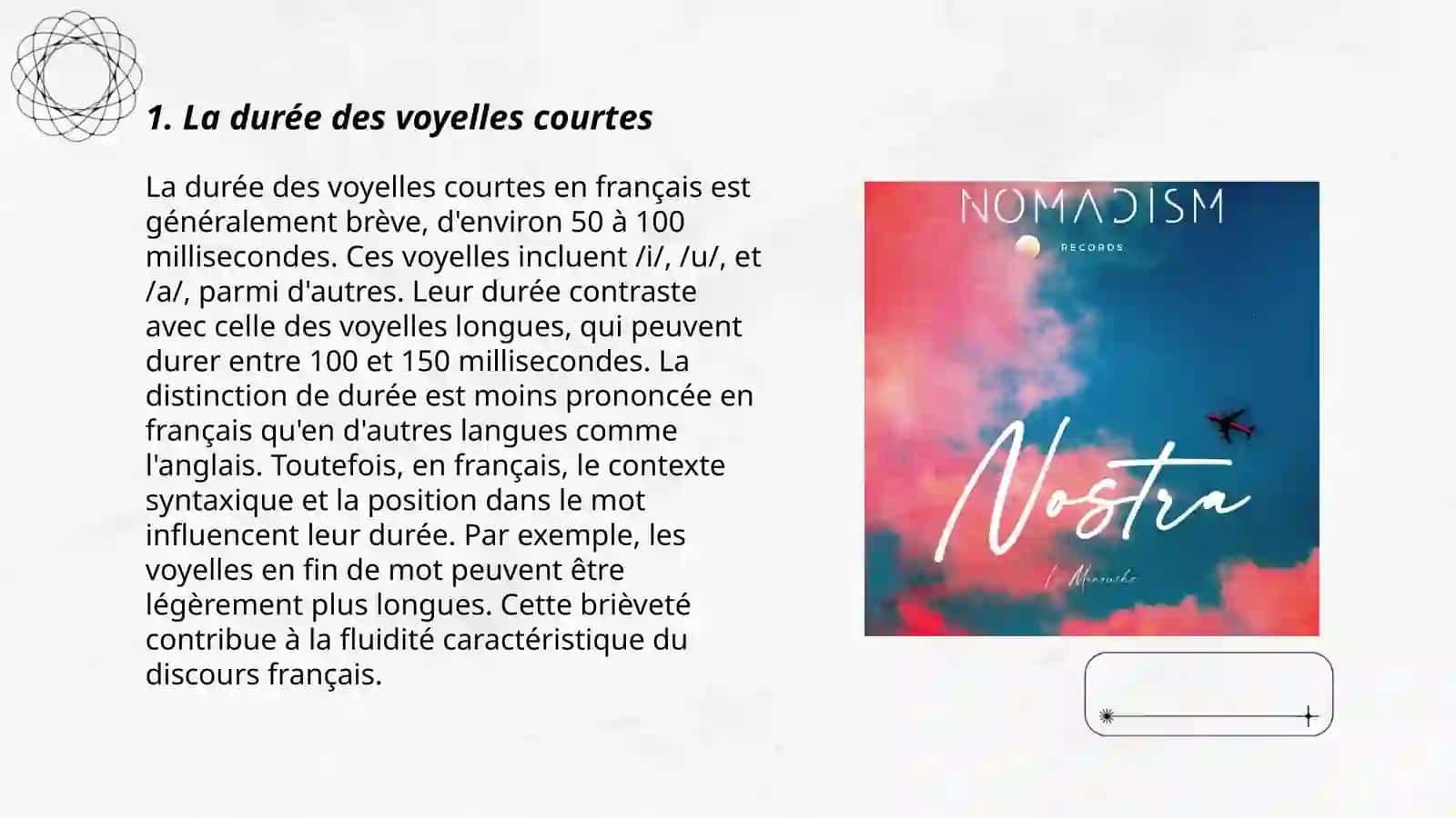 Vocalisme. Durée des voyelles 3