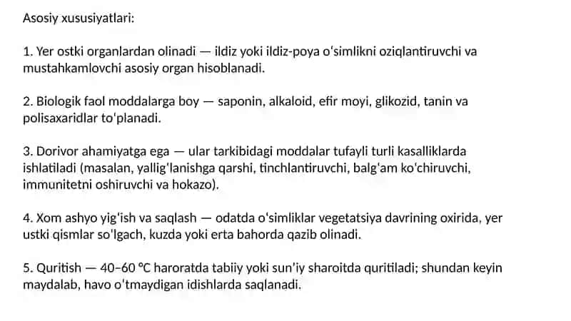 Dorivor va Tabiiy O'simliklar 3