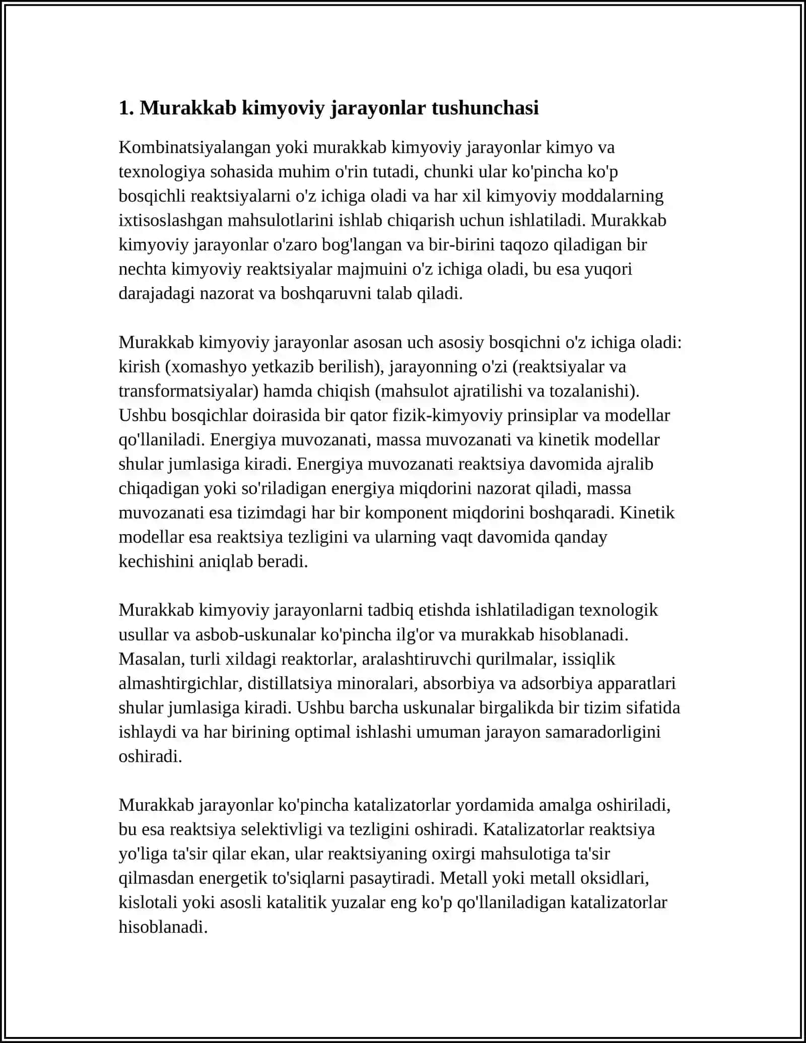 MURAKKAB VA QAYTAR KIMYOVIY JARAYONLAR 3