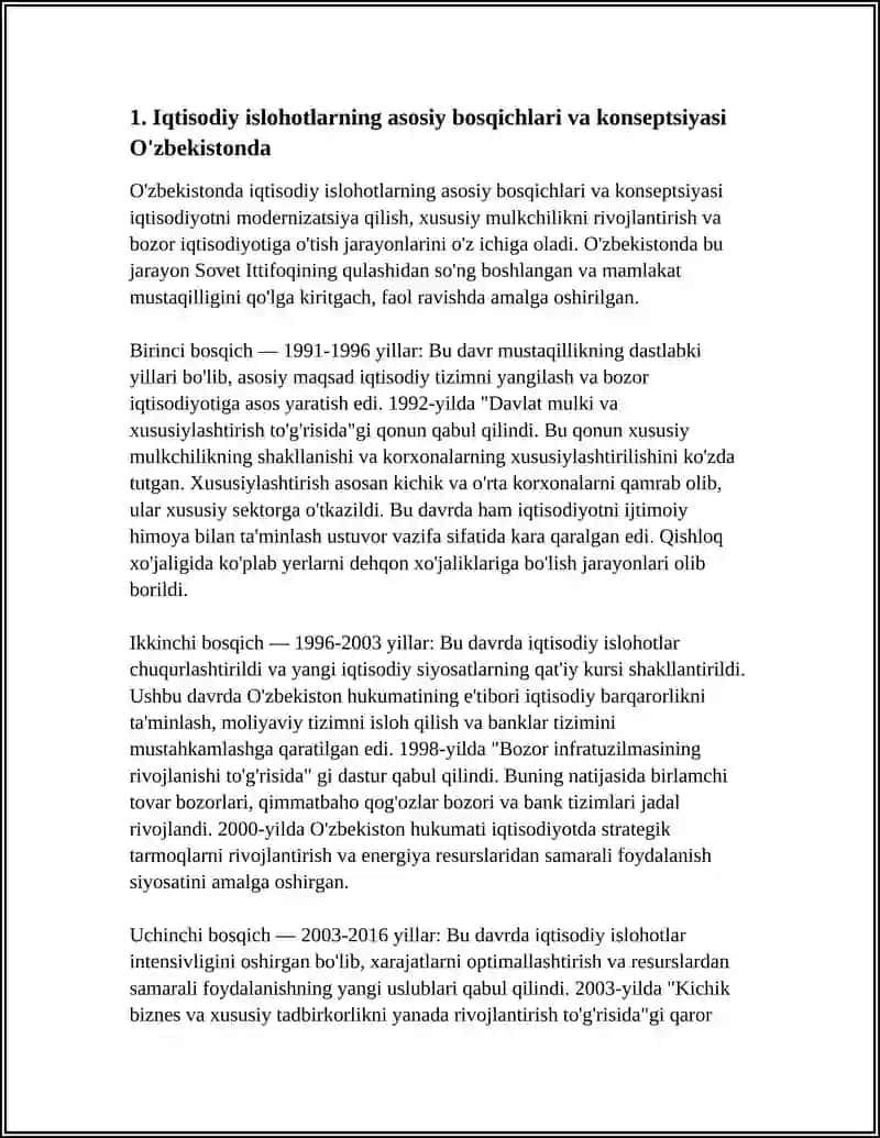 IQTISODIY ISLOHOTLAR, XUSUSIY MULKCHILIKNING SHAKLLANISHI 3