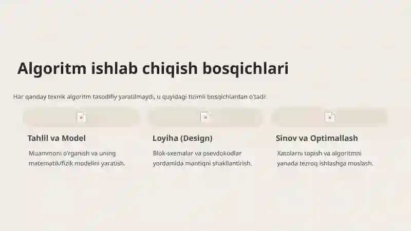 Texnik Masalalar Algoritmlarini Ishlab Chiqish 3