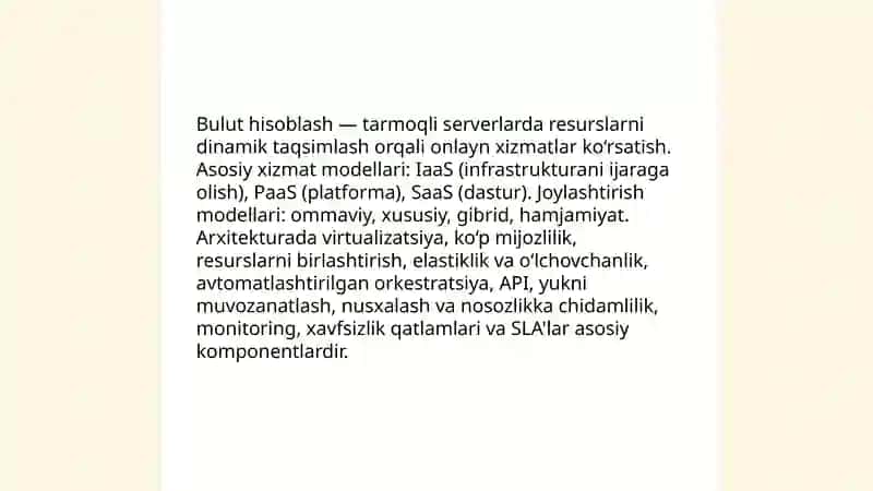 Bulut (Could) texnologiyalari haqida 3