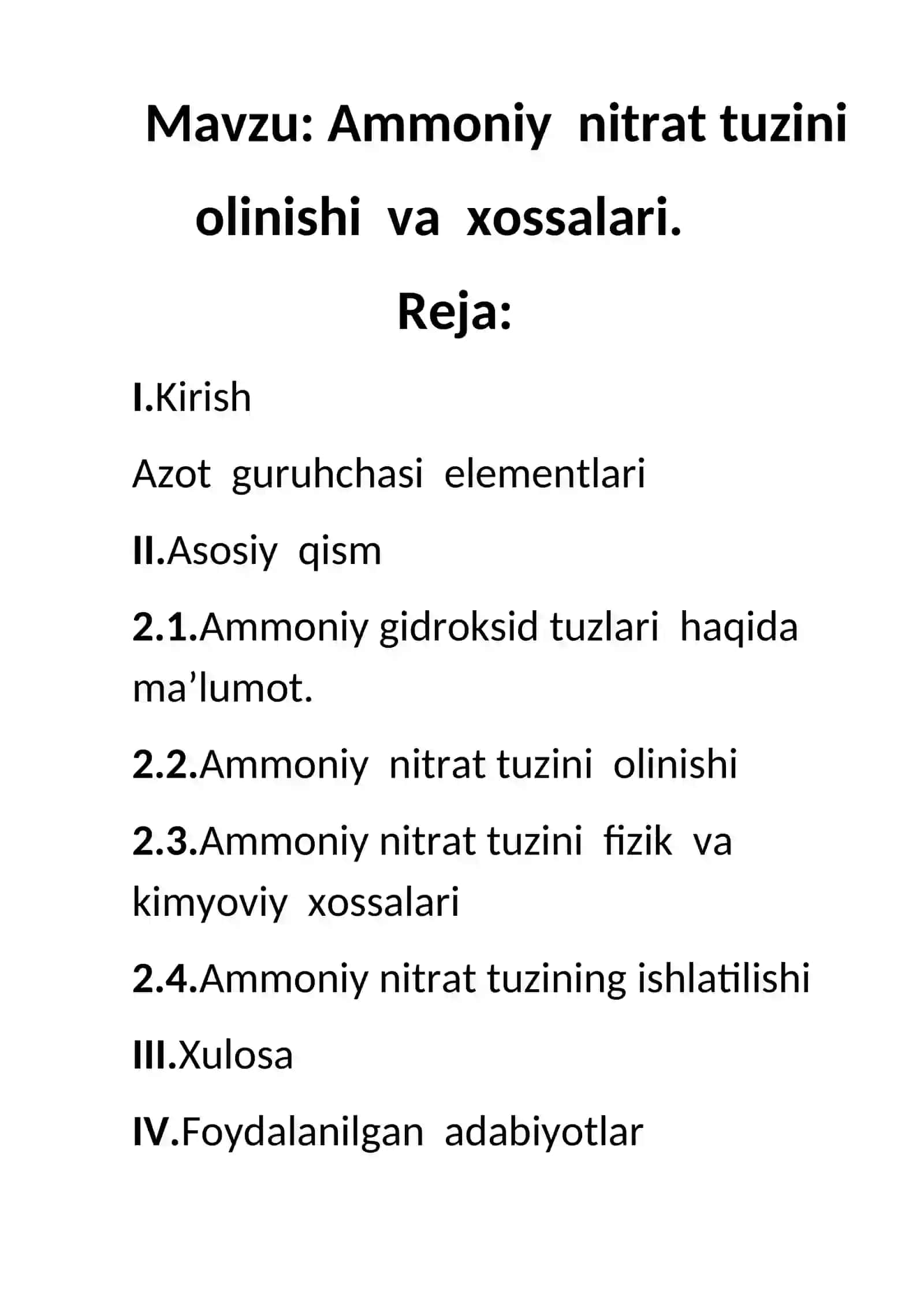 Ammoniy nitrat tuzini olinishi va xossalari 3