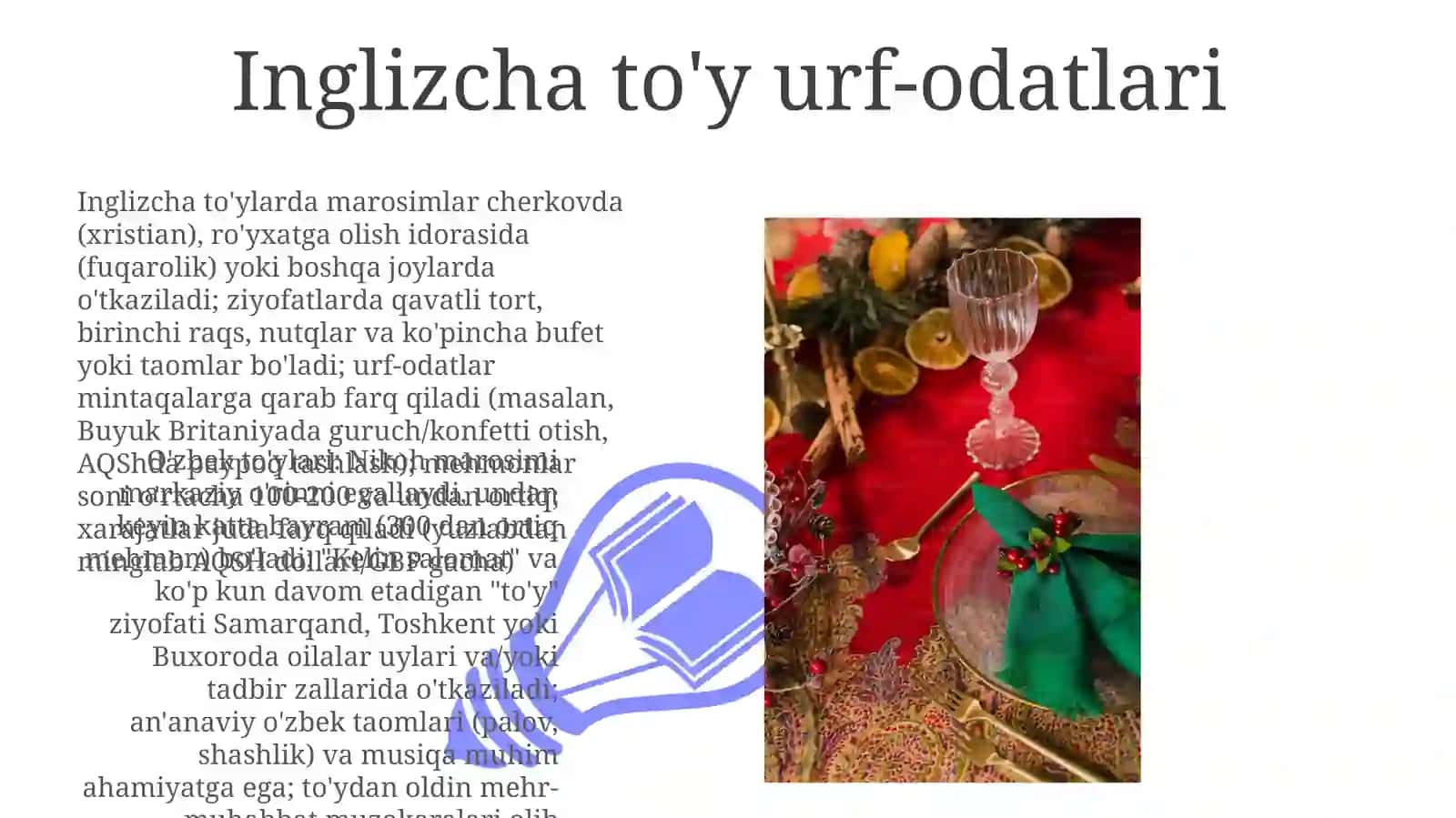 National identities of Uzbekistan and English speaking countries: traditions and holidays 3