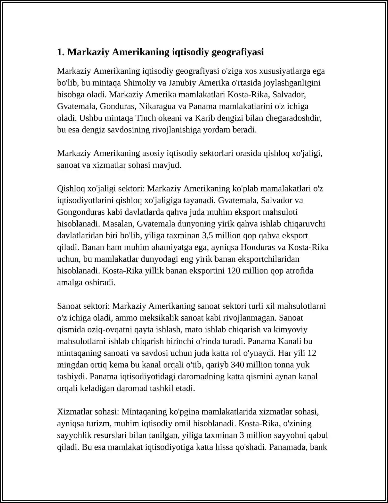 ENTALOGIYADAN MARKAZIY AMERIKA 3