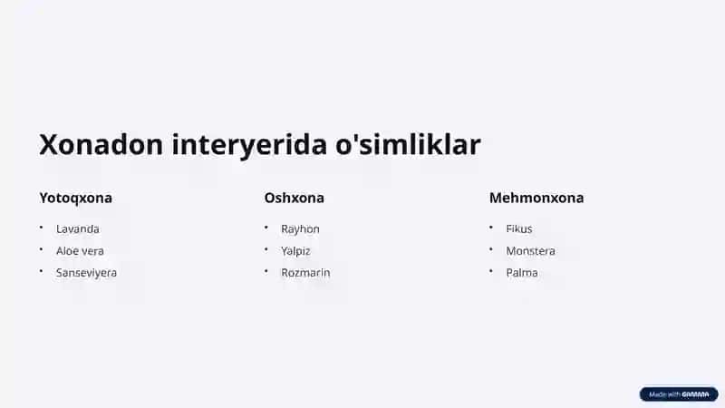 INTERYERDA O'SIMLIKLAR DUNYOSI 3