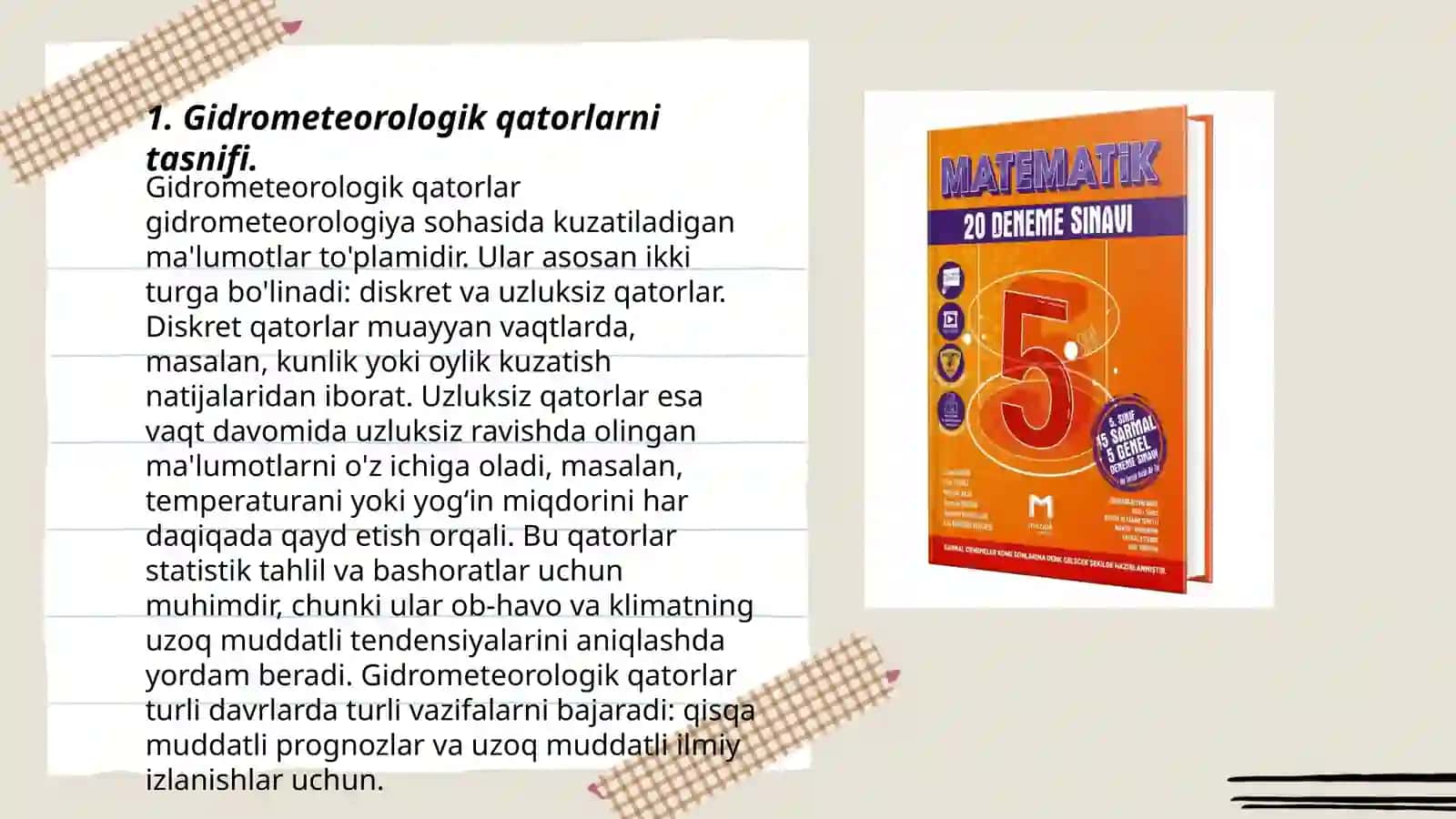 Gidrometeorologik qatorlarni statistik tahlil etish 3