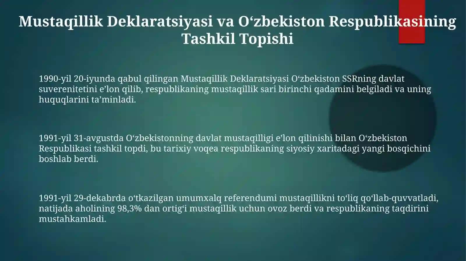 Oʻzbekiston Respublikasining tashkil topishi va uning ahamiyati 3