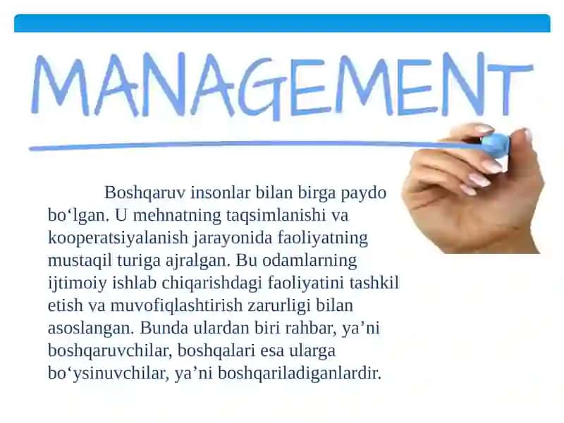 Menejmentning rivojlanish tarixi va hozirgi holati 3