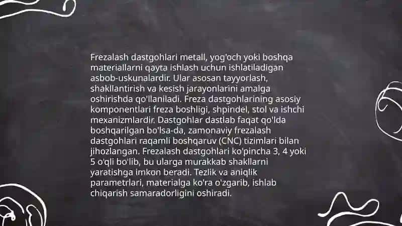 Frezalash dastgohlari 3