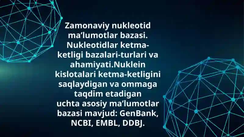 Genomik ma'lumotlar bazalarining klassifikatsiyasi 3