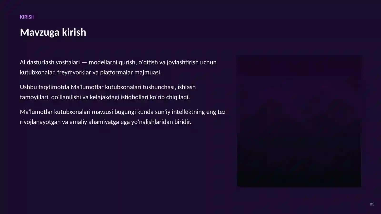 SUN'IY INTELLEKT • AI DASTURLASH VOSITALARI 3