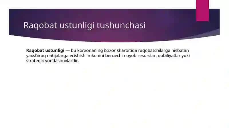Raqobat ustunligini yaratish va boshqarish strategiyalari 3