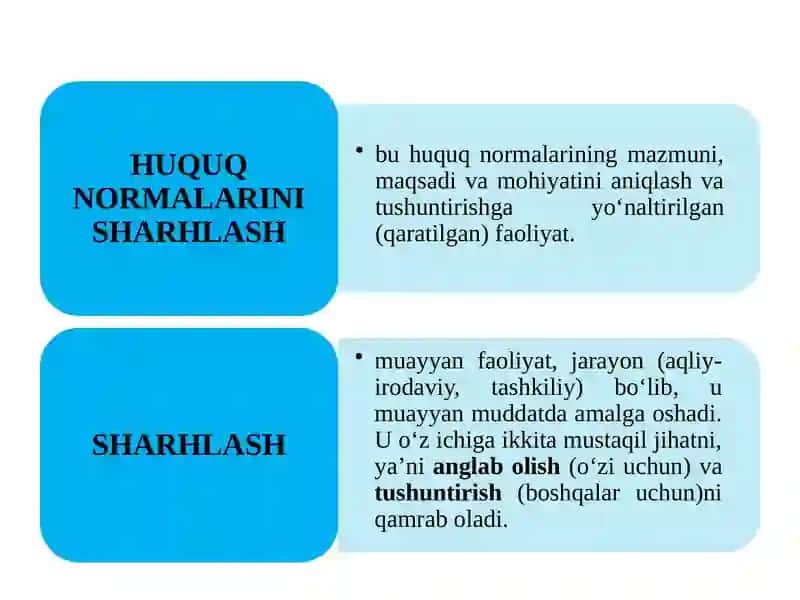 Huquq normalarini sharhlash 3