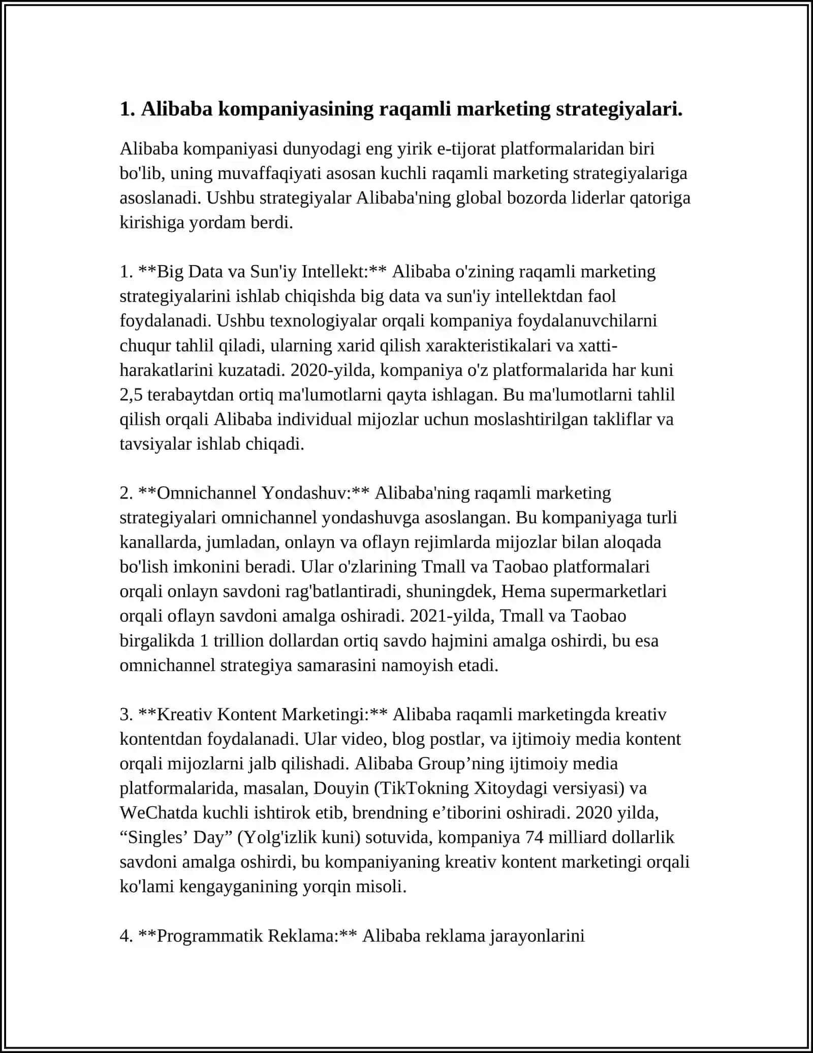 ALIBABA KOMPANIYASI MARKETING SIYOSATI 3
