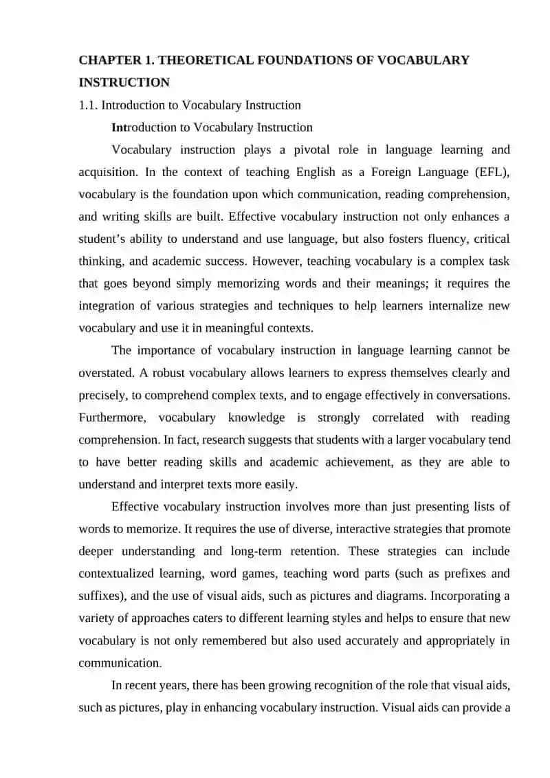 Effectiveness of Pictures as Aids in Vocabulary Instruction to EFL Students 3
