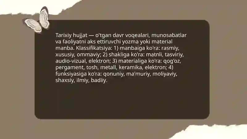 Tarixiy hujjatlar va ularning tartibi 3