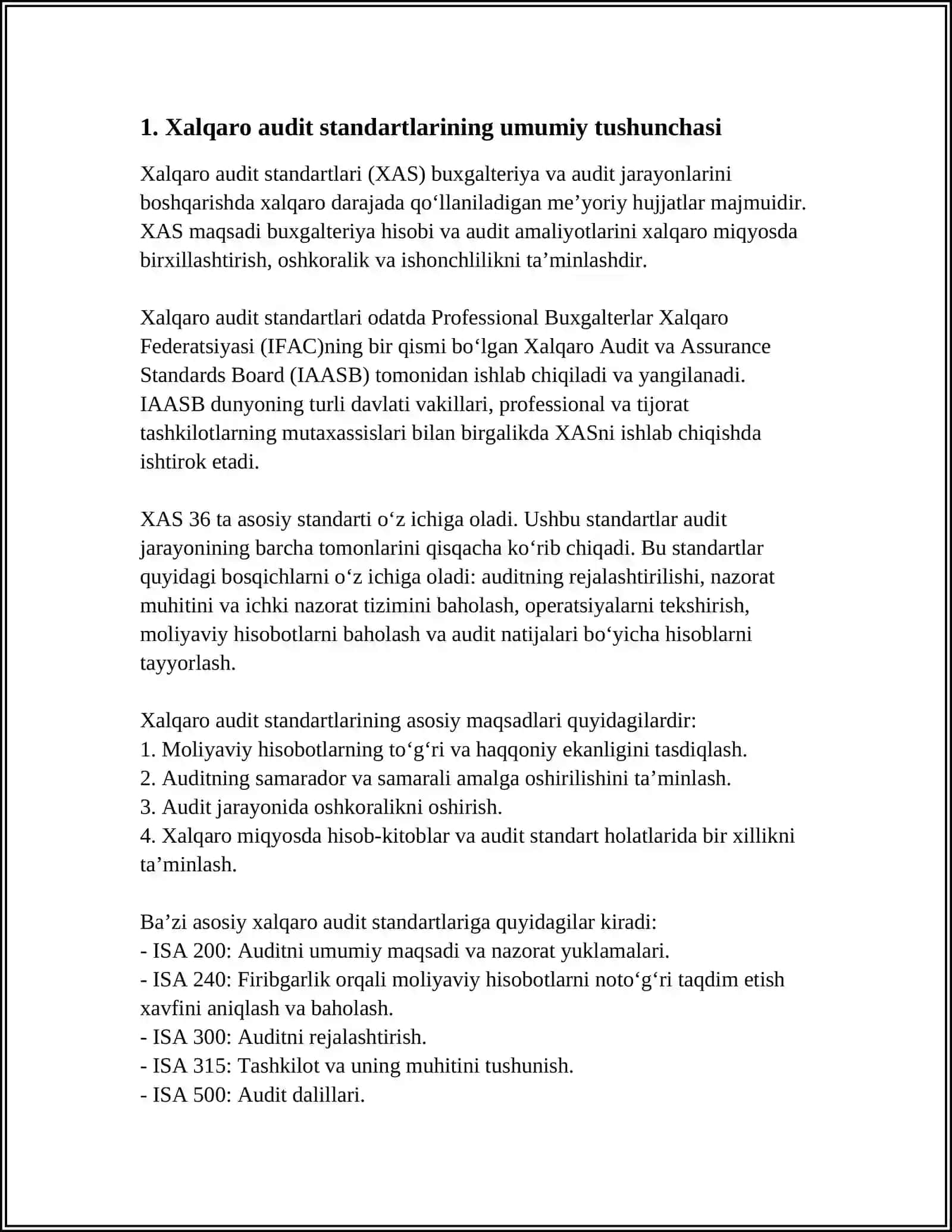 Xalqaro Audit Standartlarining Kontseptual Asosi 3
