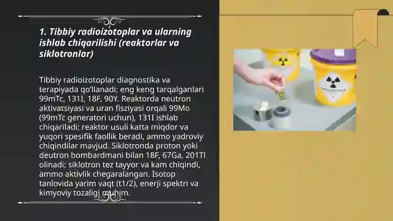 Yadro kimyosining tibbiyotdagi o'rni 3