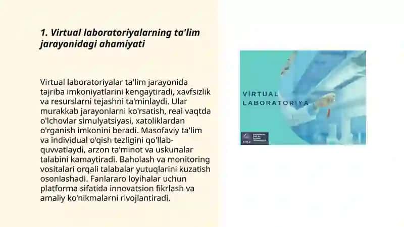 Virtual laboratoriyalar va ularning taʼlim jarayonidagi afzalliklari 3