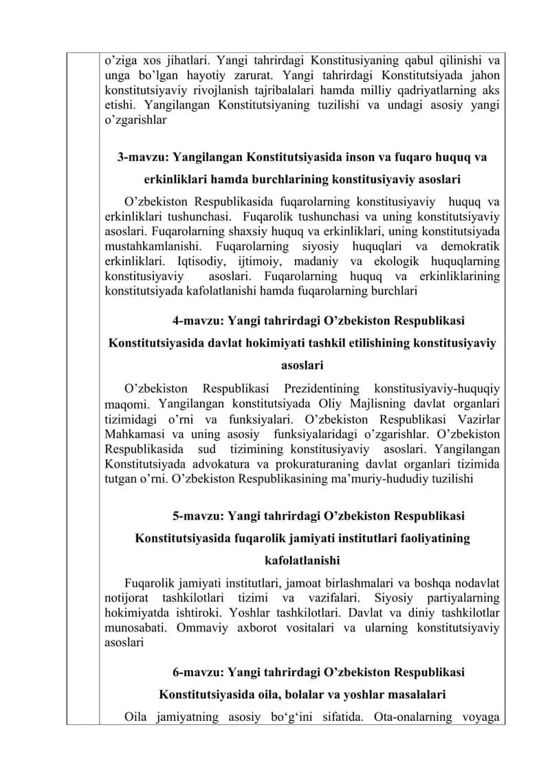 Yangi tahrirdagi O’zbekiston Respublikasi Konstitutsiyas 3