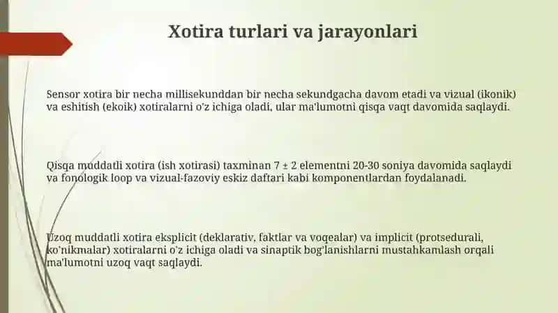 Xotira haqida ilmiy tasavvurlar 3