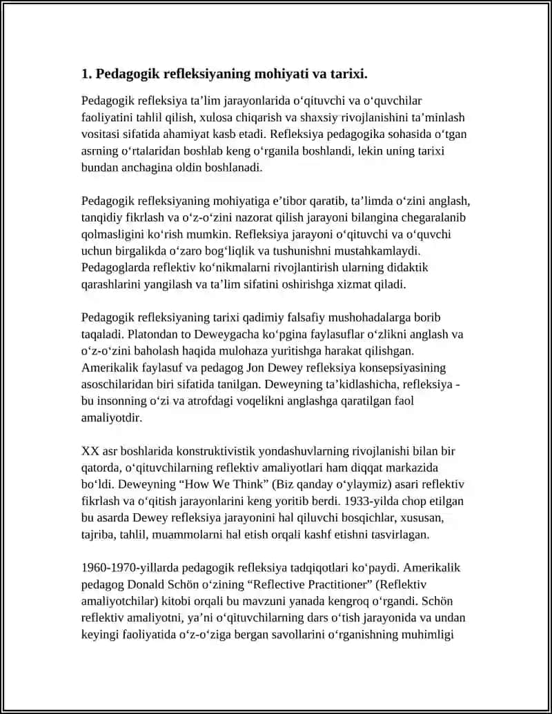 Pedagogik Refleksiya 3