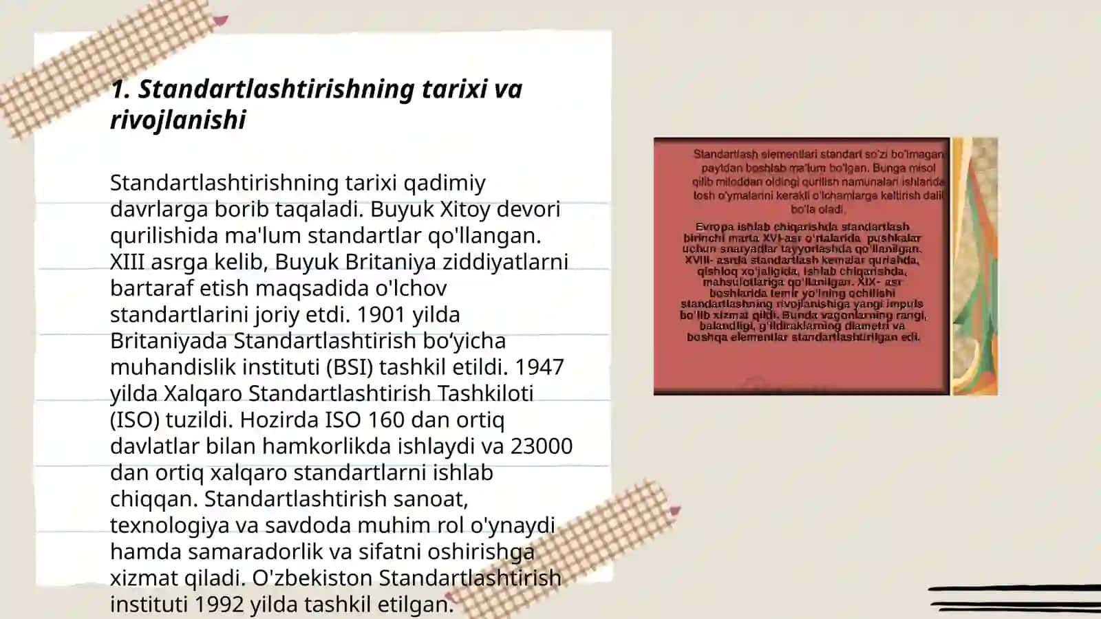 Standartlashtirishning tarixi va rivojlanishi 3