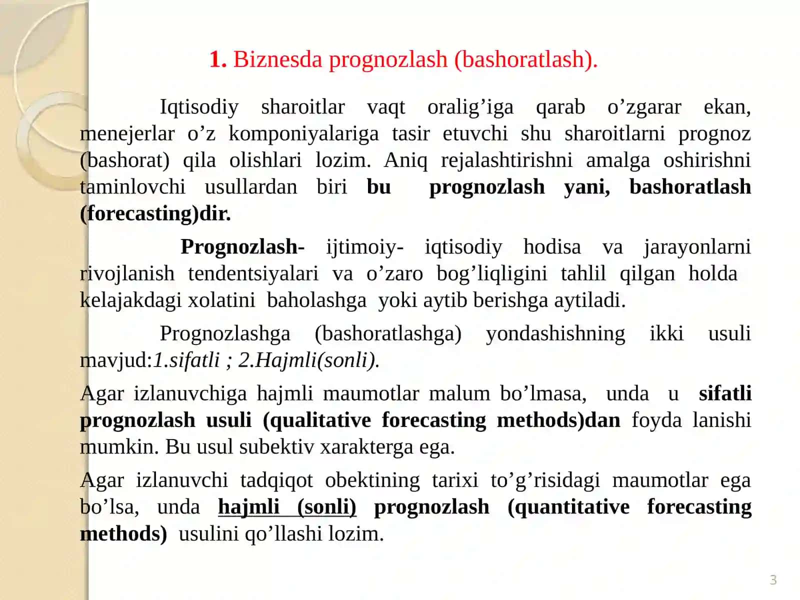 Dinamika qatorlarini qayta ishlashning statistik usullari 3