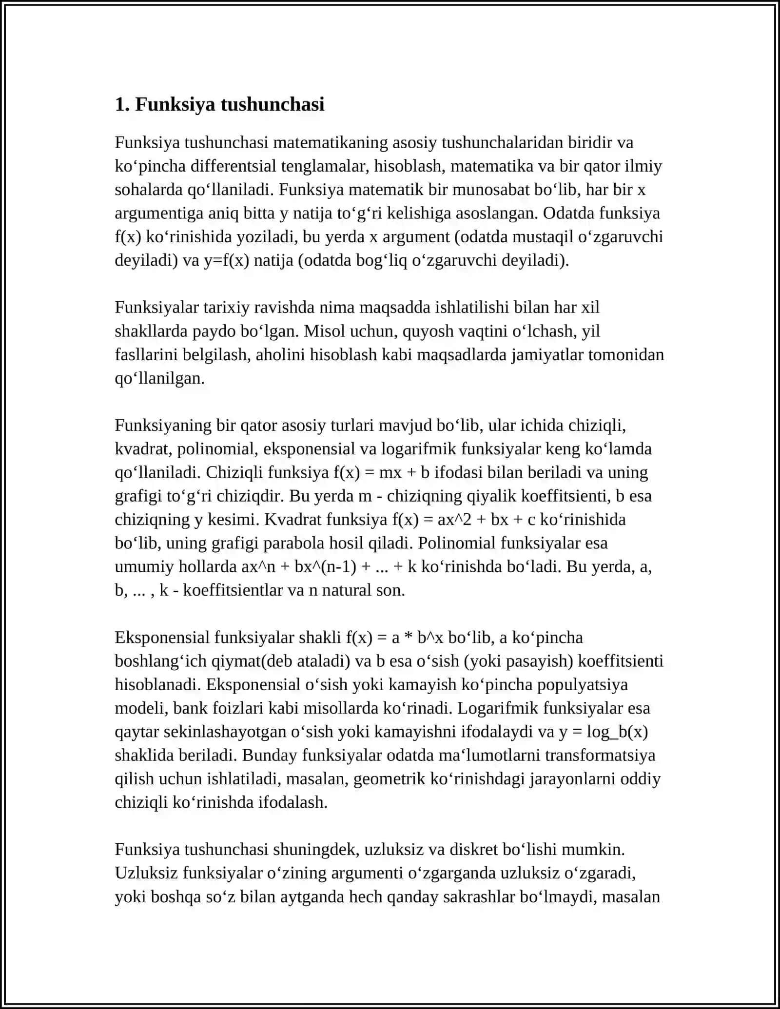 FUNKSIYA MONOTONLIGI VA EKSTERIMUMLARI 3